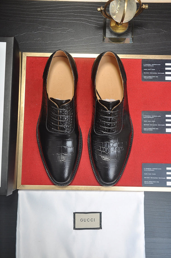 GG Men's Loafer Black Embossed Cowhide 140491