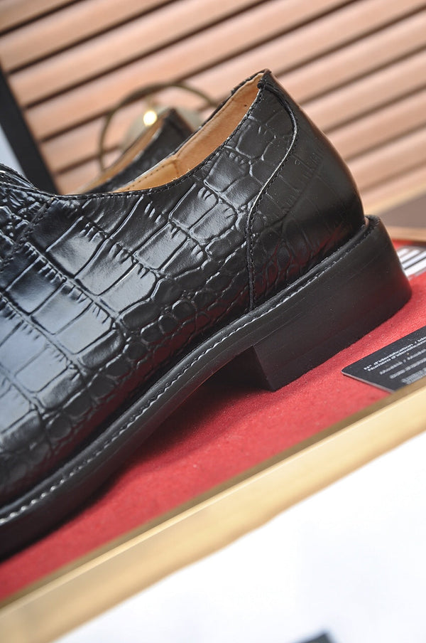 GG Men's Loafer Black Embossed Cowhide 140491