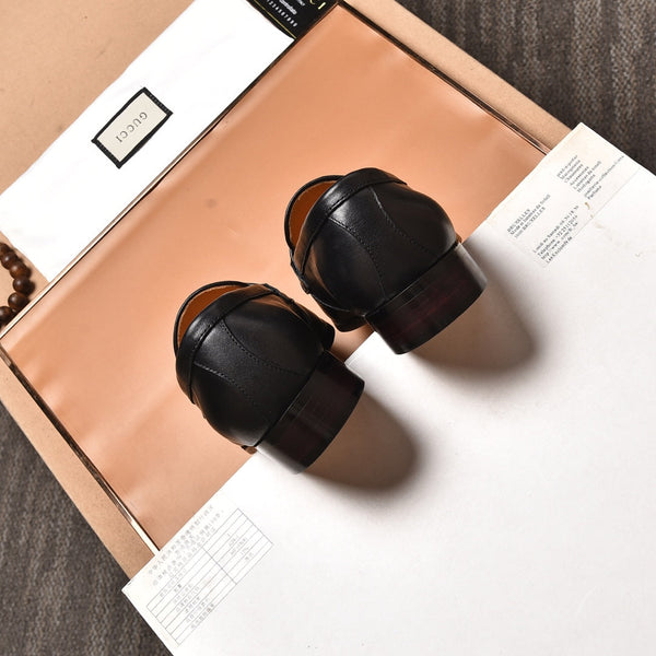 GG Men's Tassel Loafers Black Cowhide 546332