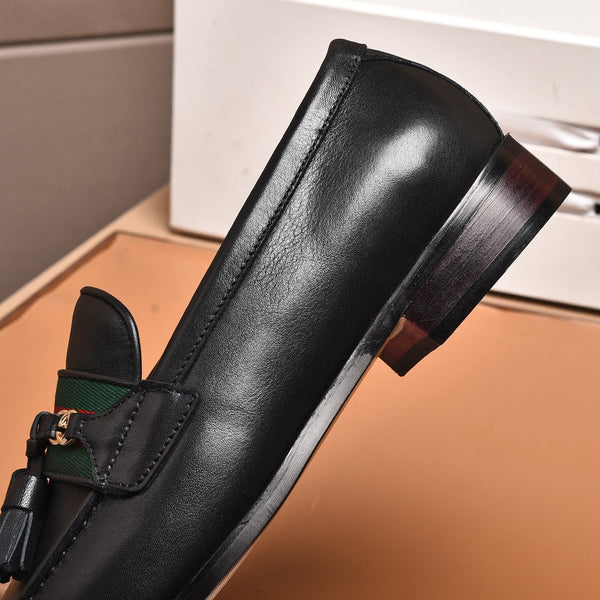 GG Men's Tassel Loafers Black Cowhide 546332