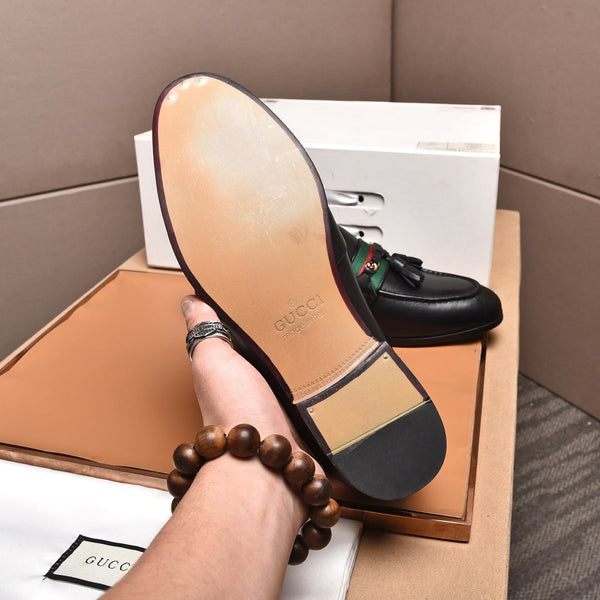 GG Men's Tassel Loafers Black Cowhide 546332