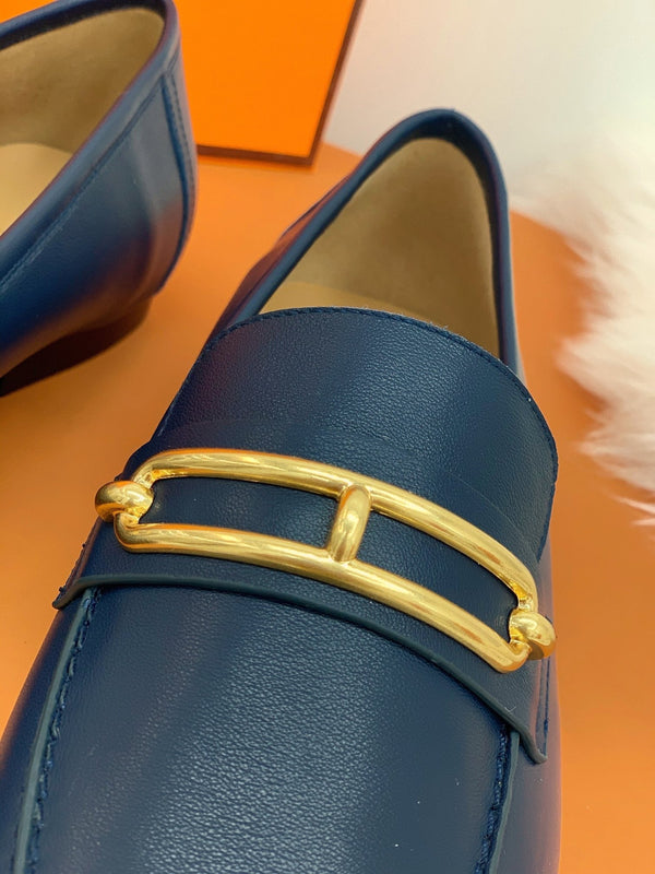 HM Men's Colette Loafer Navy Blue Cowhide GHW 546344