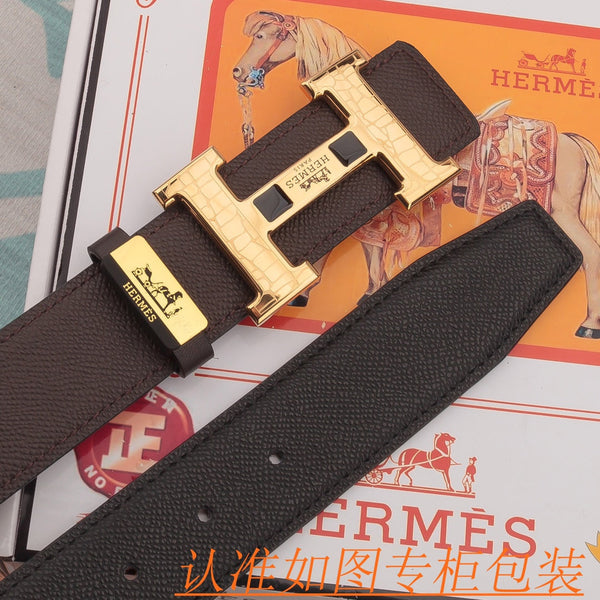 HM Constance Belt 38mm Marron Epsom Boucle Dorée 619955