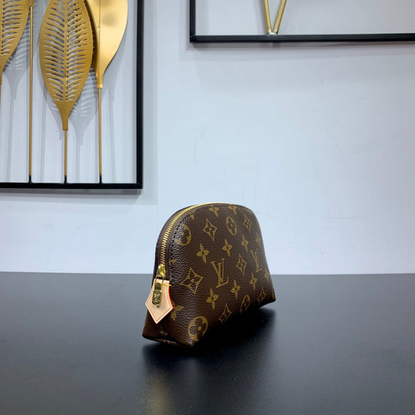 POCHETTE COSMÉTIQUE PM 19 IN TELA MONOGRAMMA MARRONE