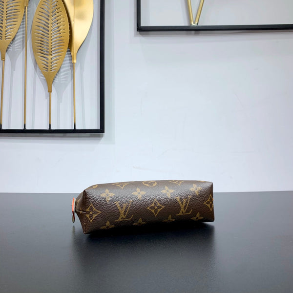 POCHETTE COSMÉTIQUE PM 19 IN TELA MONOGRAMMA MARRONE