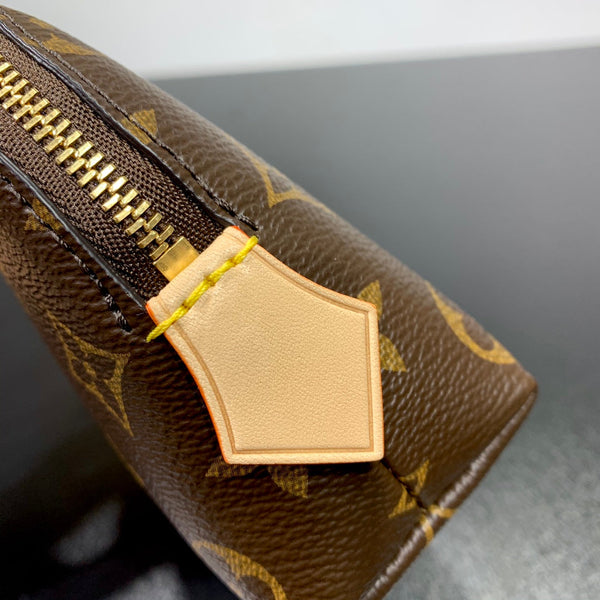 POCHETTE COSMÉTIQUE PM 19 IN TELA MONOGRAMMA MARRONE