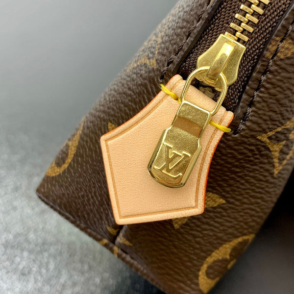 POCHETTE COSMÉTIQUE PM 19 IN TELA MONOGRAMMA MARRONE