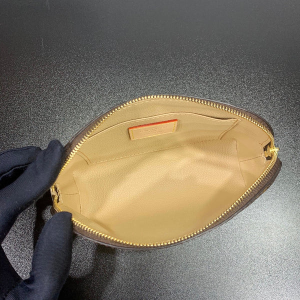 POCHETTE COSMÉTIQUE PM 19 IN TELA MONOGRAMMA MARRONE