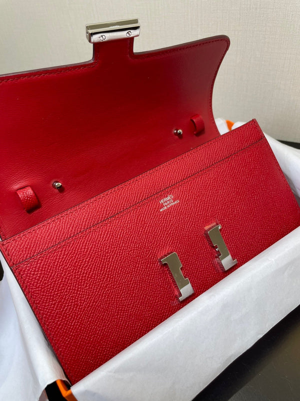 CONSTANCE TO GO 20.5 RED EPSOM SILVER HARDWARE