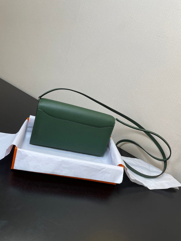 CONSTANCE TO GO 20.5 DARK GREEN EPSOM SILVER HARDWARE