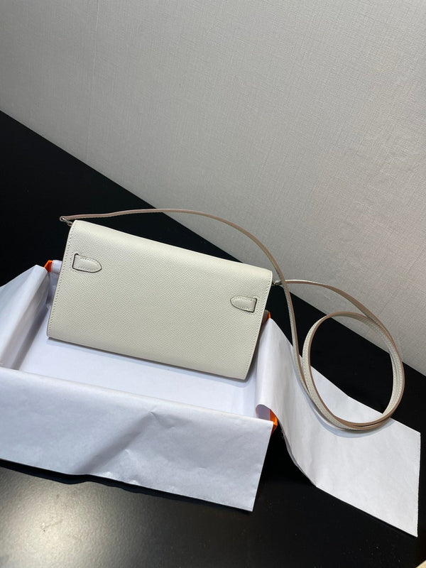 kelly woc 20.5 bianco Epsom hardware argento