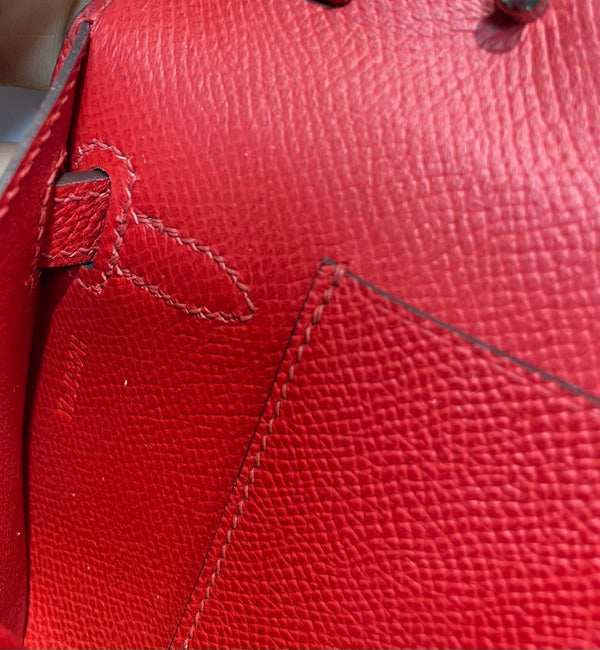 kelly woc 20.5 red epsom silver hardware