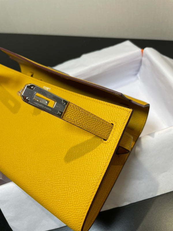 kelly woc 20.5 giallo epsom hardware argento