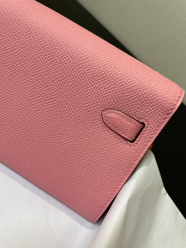 kelly woc 20.5 pink epsom gold hardware