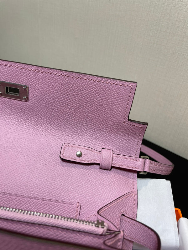 kelly woc 20.5 rosa chiaro con hardware in argento Epsom