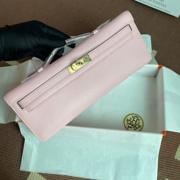 HM Kelly Cut 31cm Flamingo Swift Leather Ghw