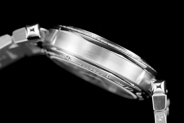 pasha 35mm automatico in acciaio quadrante bianco lunetta con diamanti