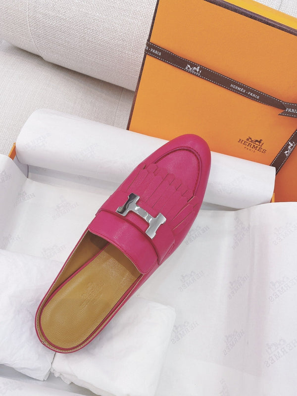 HM Rivoli Mule in pelle di capra rosa 348016