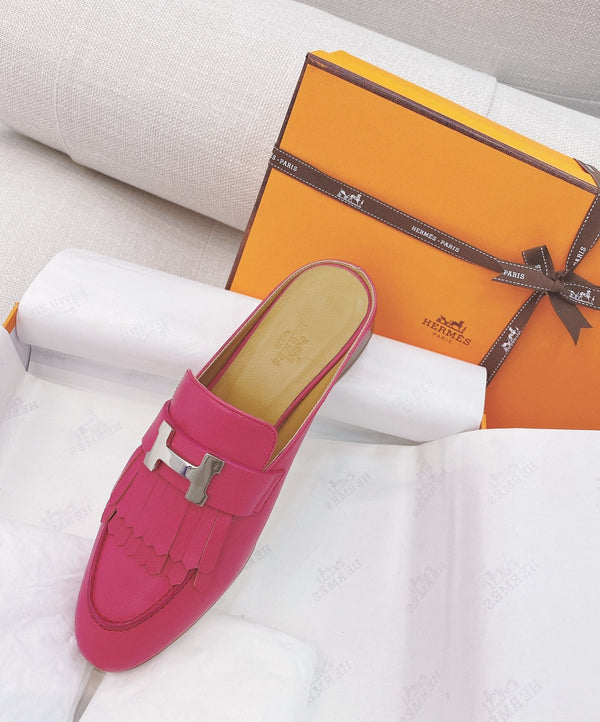 HM Rivoli Mule in pelle di capra rosa 348016