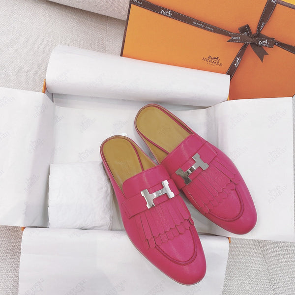 HM Rivoli Mule in pelle di capra rosa 348016