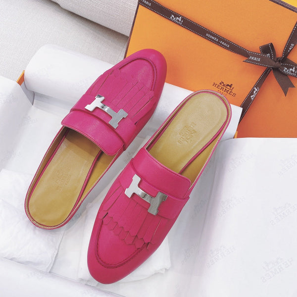 HM Rivoli Mule in pelle di capra rosa 348016