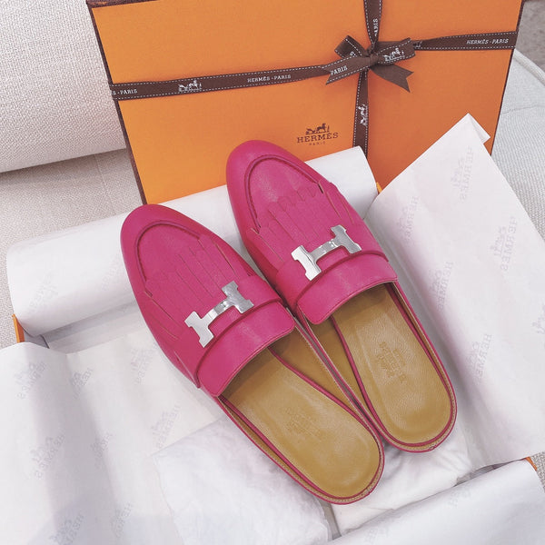 HM Rivoli Mule in pelle di capra rosa 348016