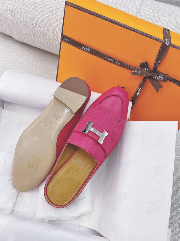 HM Rivoli Mule in pelle di capra rosa 348016