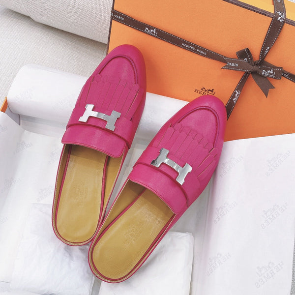 HM Rivoli Mule in pelle di capra rosa 348016