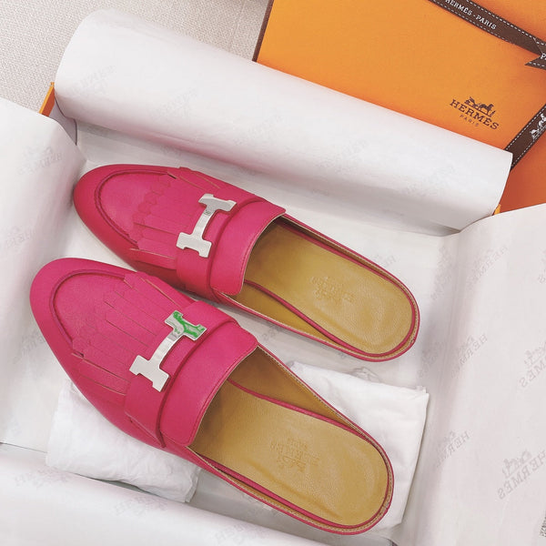 HM Rivoli Mule in pelle di capra rosa 348016