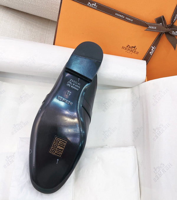 HM Oz Mule Pelle di vacchetta nera 348088