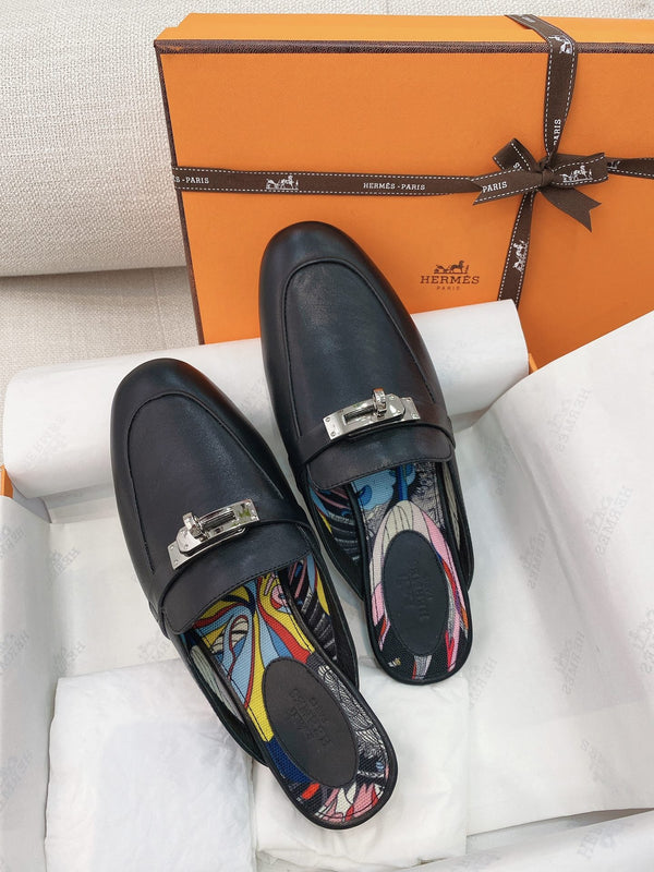 HM Oz Mule Pelle di vacchetta nera 348088