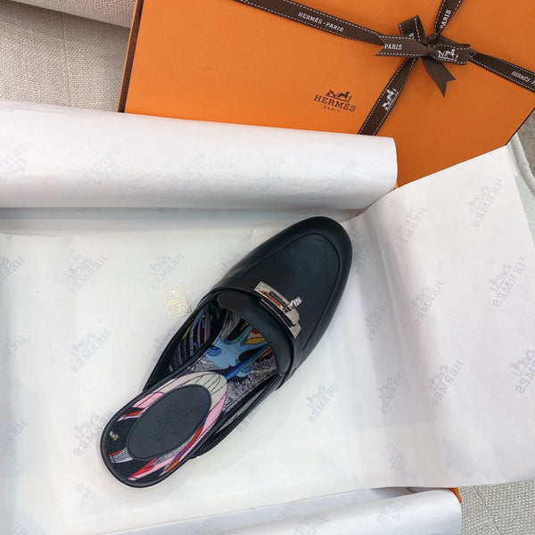 HM Oz Mule Pelle di vacchetta nera 348088