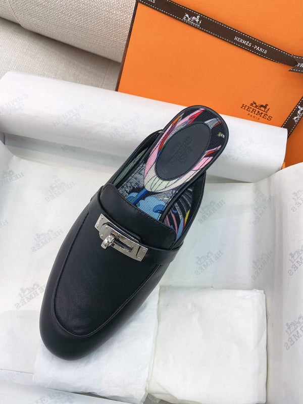 HM Oz Mule Pelle di vacchetta nera 348088