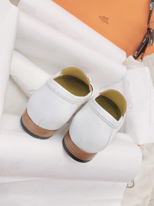 HM Paris Loafer White Brown Goat Leather 348032