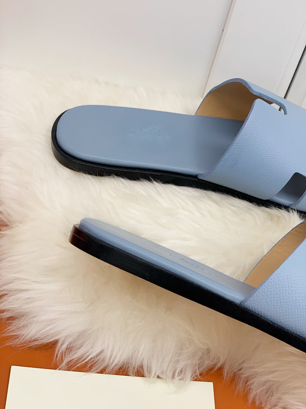 SANDALO HM IZMIR IN PELLE DI VITELLO BLU NUVOLA