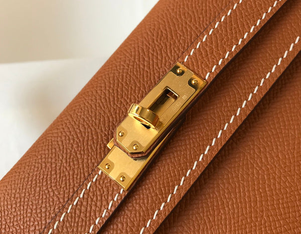 hm kelly 32cm pelle Epsom marrone scuro hardware dorato