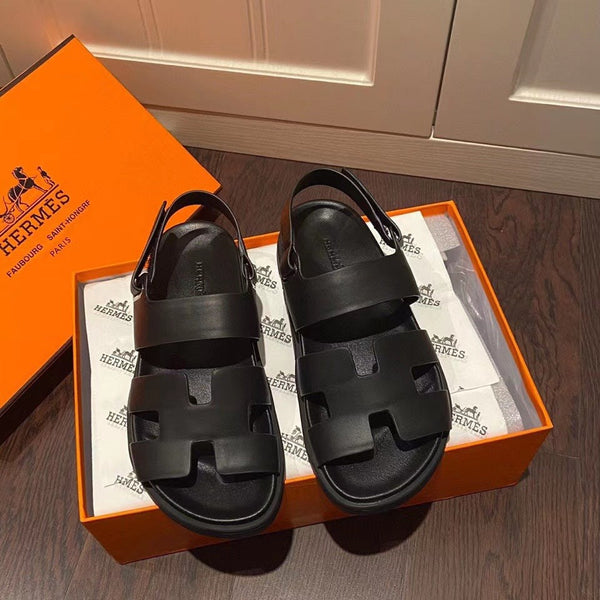 HM GENIUS SANDAL BLACK CALFSKIN