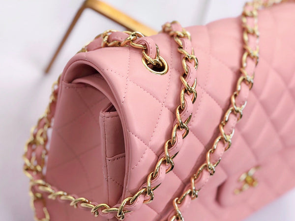 flap bag jumbo 30 pastel pink lambskin gold hardware