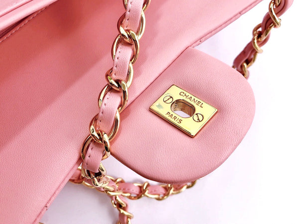 flap bag jumbo 30 pastel pink lambskin gold hardware