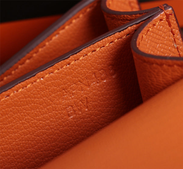 HM CONSTANCE BAGS 19 ORANGE EPSOM SILVER HARDWARE