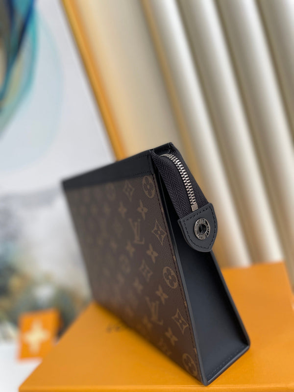 LV M61692 Pochette Voyage MM Brown Monogram Canvas 224235