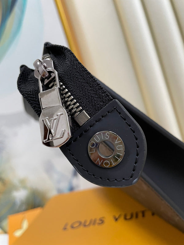 LV M61692 Pochette Voyage MM Black Monogram Canvas 224237