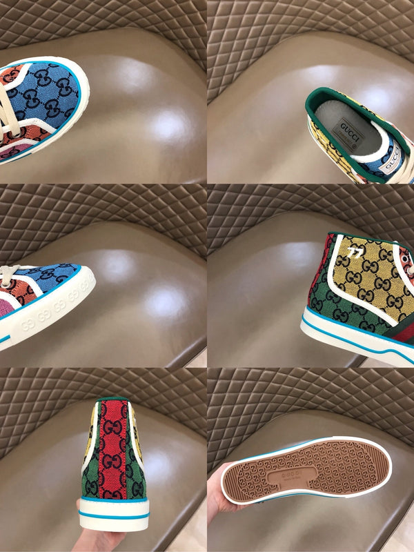 Sneaker alta da uomo GG in tela multicolore 574751