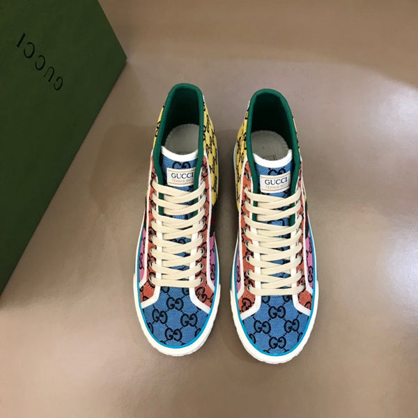 Sneaker alta da uomo GG in tela multicolore 574751