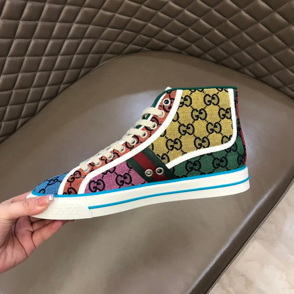 Sneaker alta da uomo GG in tela multicolore 574751
