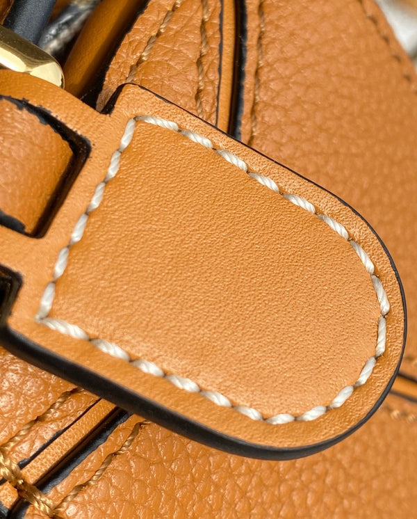 mini puzzle 18cm orange calfskin gold hardware