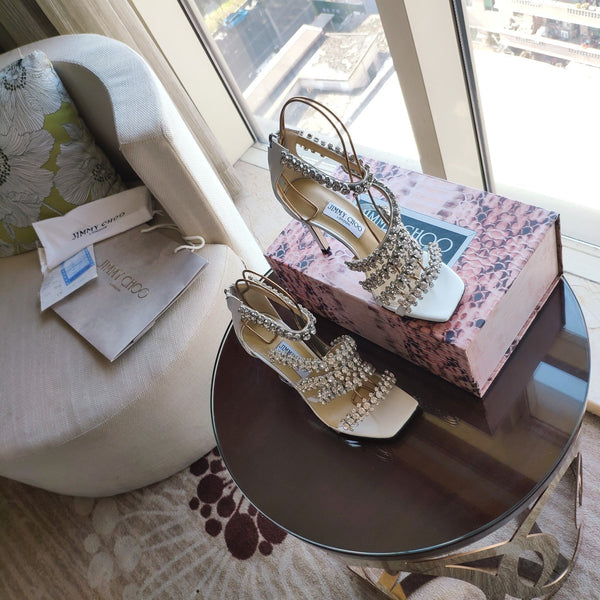 Jimmy 25 Josefine 100mm Sandals White Calfskin 240071