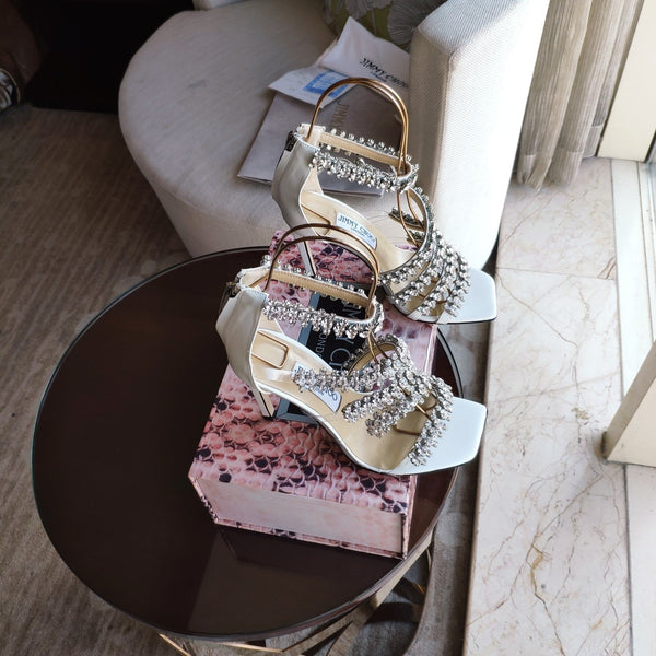 Jimmy 25 Josefine 100mm Sandals White Calfskin 240071