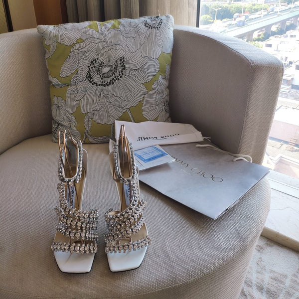 Jimmy 25 Josefine 100mm Sandals White Calfskin 240071