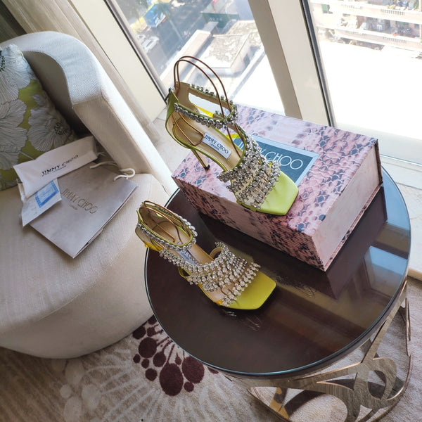 Jimmy 25 Josefine 100mm Sandals Lime Green Calfskin 240070